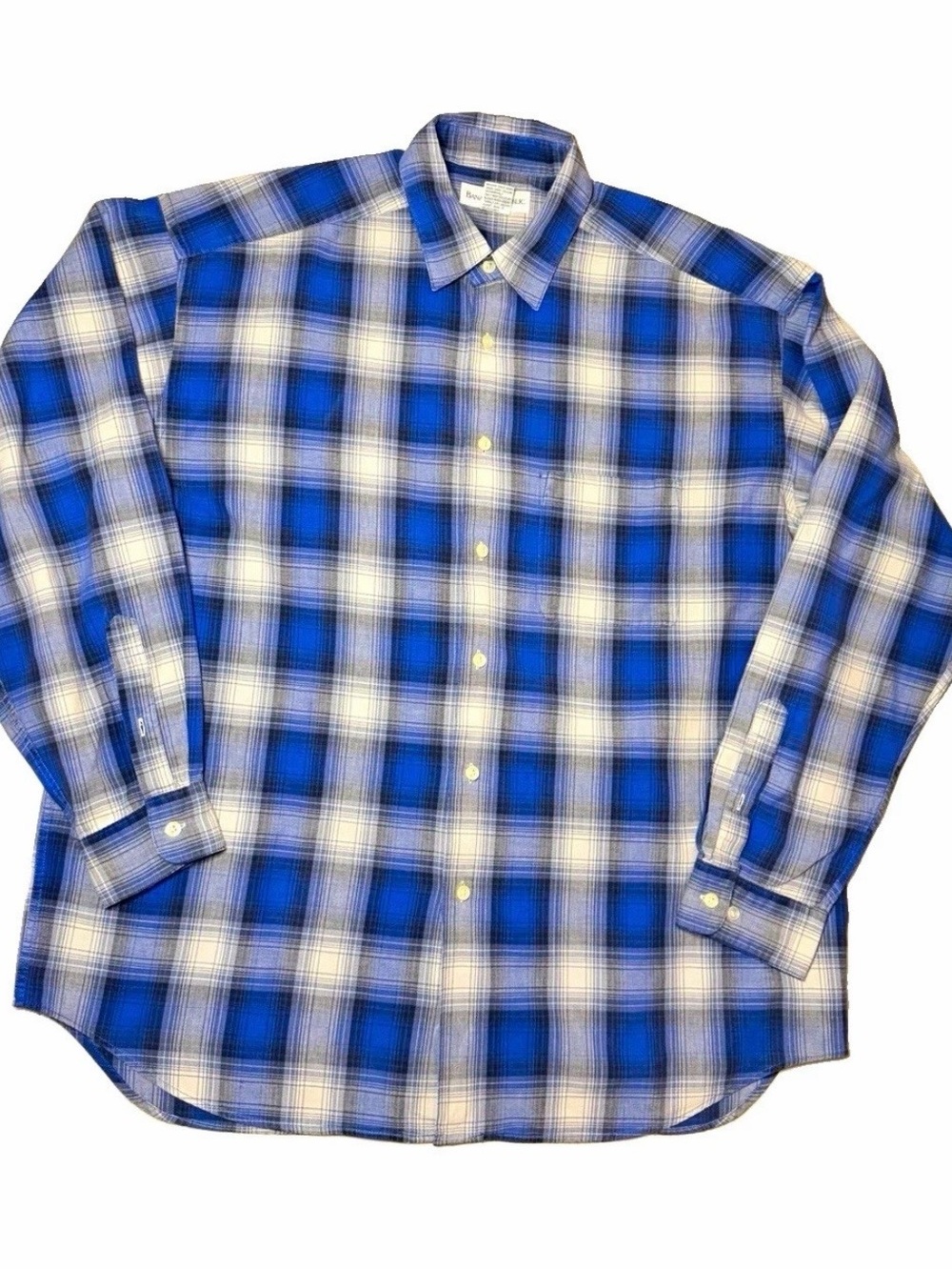 Banana Republic Blue and White Plaid Button-Down Shirt